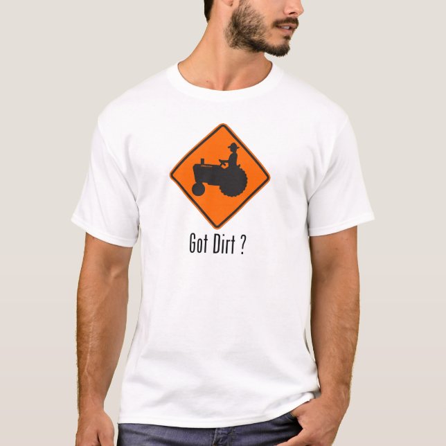 Orange för harsmutstraktor t shirt (Framsida)