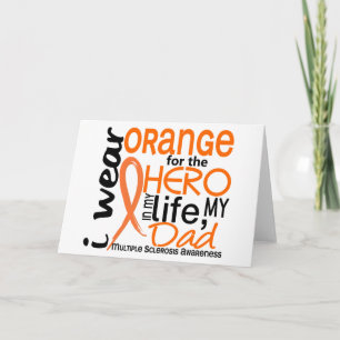 Orange för Hero 2 Pappa MS Många Sclerosis Kort