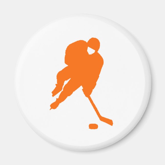 orange för hockeyspelare magnet (Framsidan)
