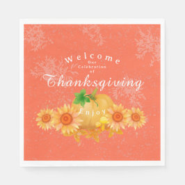 Orange för höstpumpa pappersservett