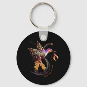 Orange för hummingbird Hold Ribbon Leukemia Aware Nyckelring