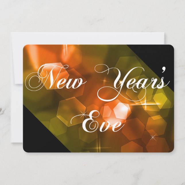 Orange för inbjudan till nyårsafton part Bokeh 1 (Framsida)