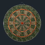 Orange för kamouflagejägaregrönt piltavla<br><div class="desc">Denna themed dartboard för jakt har en grönt,  och bruntcamomönster och att växla skuggar av orangen. Denna är en underbar lek stiger ombord för fridluftsmänniskor,  jägare och manar med kamouflage-themed mangrottor. Se mer variationer i vårt lager!</div>
