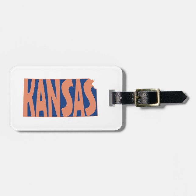 Orange för Kansas statlig känd ordkonst Bagagebricka (Horisontell Framsida)