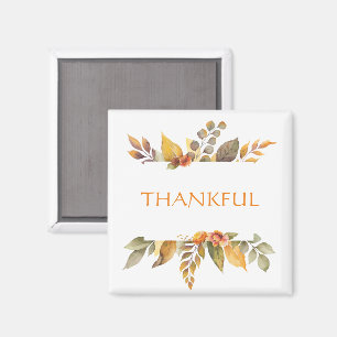 Orange för konstgjord Fall Foliage THANKFUL Magnet