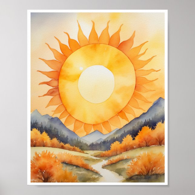 Orange för kraftfull gult för strålningsuppvärmnin poster (Framsidan)