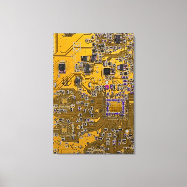 Orange för kretskort med PCB-kretskort Canvastryck (Framsida)