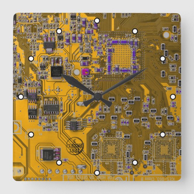 Orange för kretskort med PCB-kretskort Fyrkantig Klocka (Framsida)
