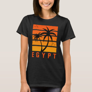 Orange för kvinnors Egypten Vintage Solnedgång T- T Shirt