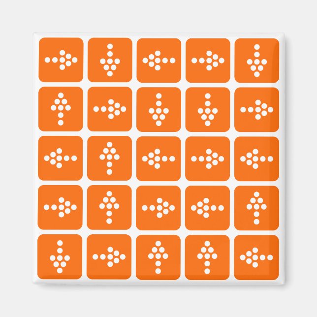 ORANGE för LED-pilkvadrat Magnet (Framsidan)