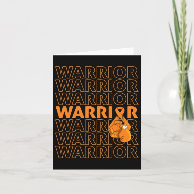 Orange för Leukemi Awareness Warrior Ribbon Boxing Kort (Framsida)