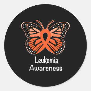 Orange för Leukemia Awareness Warrior Support Surv Runt Klistermärke