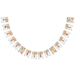 orange för lilla lycklig-babyduschbanderoll vimplar