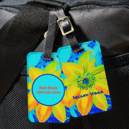 Orange för ljusfärgen Gult och blå blomma Bagagebricka