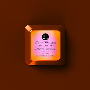 Orange för logotyp Butter Cosmetic Soap Product La Fyrkantigt Klistermärke