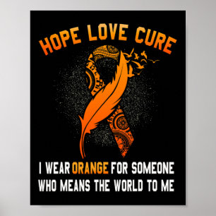 Orange för medvetandegörande av cancer med menyfli poster