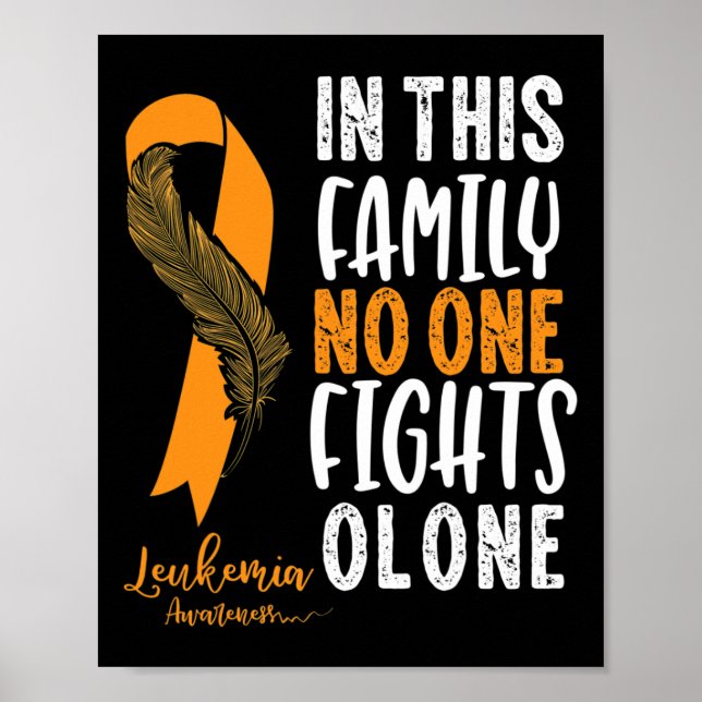 Orange för medvetenhet om leukemi Ribbon Cancer Su Poster (Framsidan)