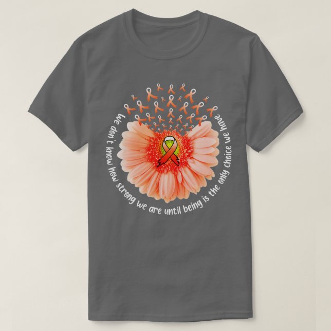 Orange för medvetenhet om solrosleukemi MS Ribbon  T Shirt (Design framsida)