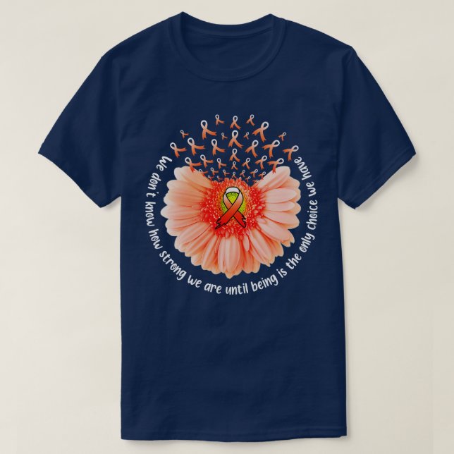 Orange för medvetenhet om solrosleukemi MS Ribbon  T Shirt (Design framsida)