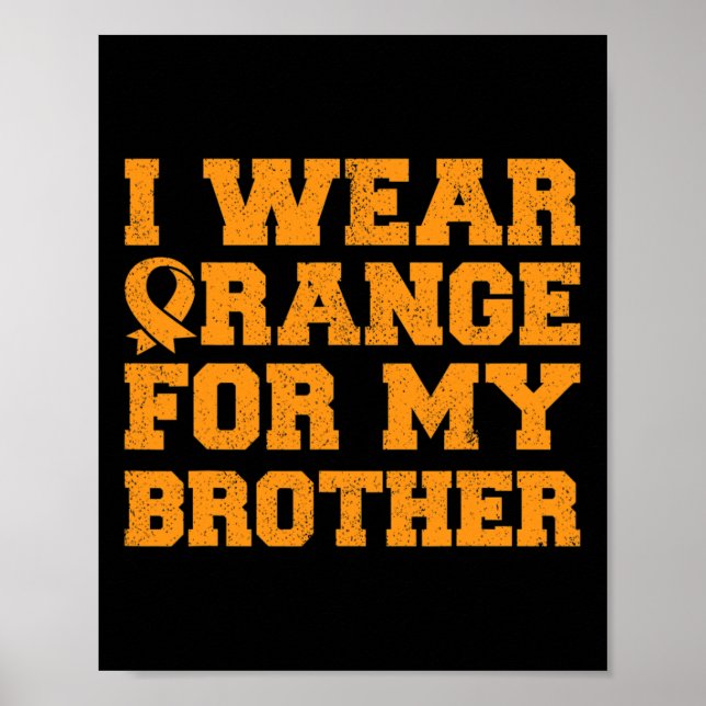 Orange för min broderleukemi - medvetenhet om canc poster (Framsidan)