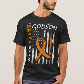 Orange för min Godson Leukemia Cancer Awareness Am T Shirt
