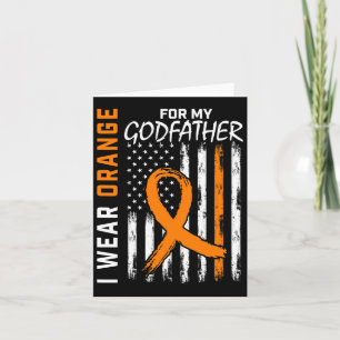 Orange för min gudfader Leukemia Cancer-medvetenhe Kort