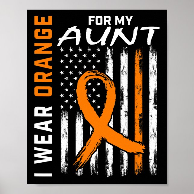Orange för min Moster Leukemia-medvetenhet America Poster (Framsidan)