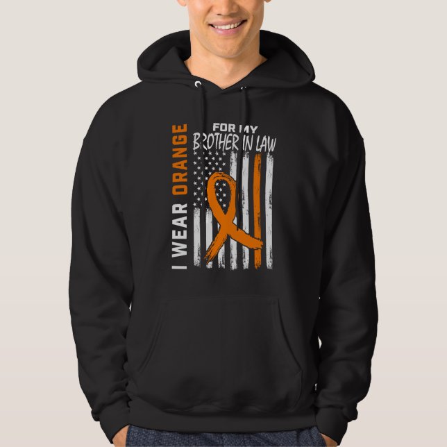 Orange för min svågers leukemiupplysningsfl hoodie (Framsida)