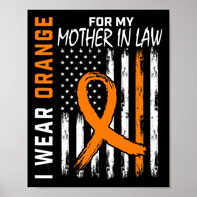 Orange för min Svärmor Leukemi Cancer Awaren Poster (Framsidan)