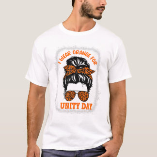 Orange för minnesdags Messy Bun T Shirt