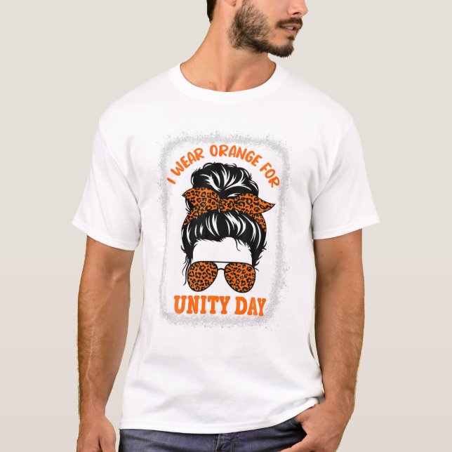 Orange för minnesdags Messy Bun T Shirt (Framsida)