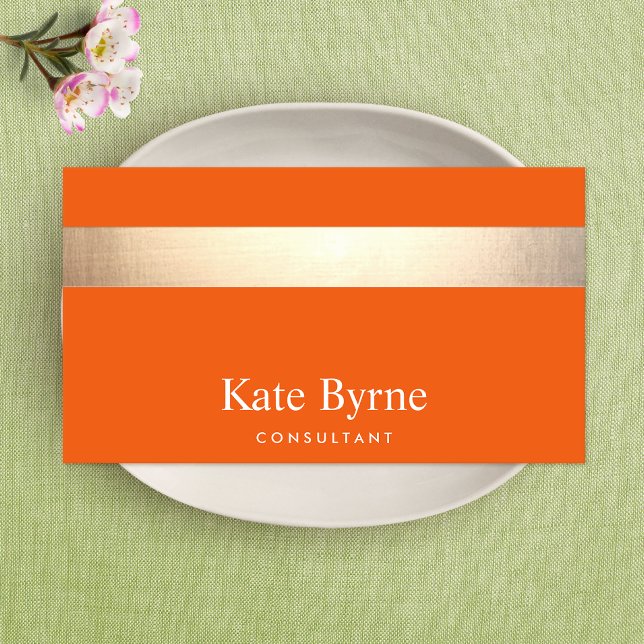Orange för modern Snyggt i Guld Visitkort (Skapare uppladdad)