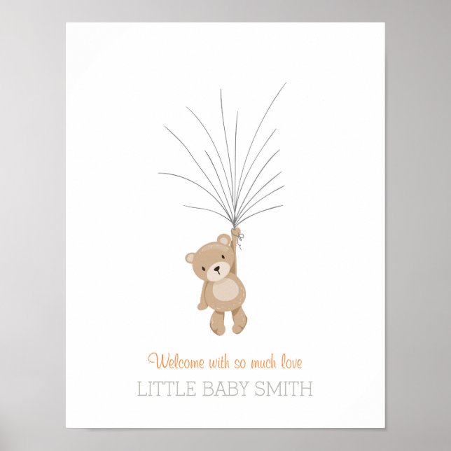 Orange för Nalle av babyhandbok Poster (Framsidan)