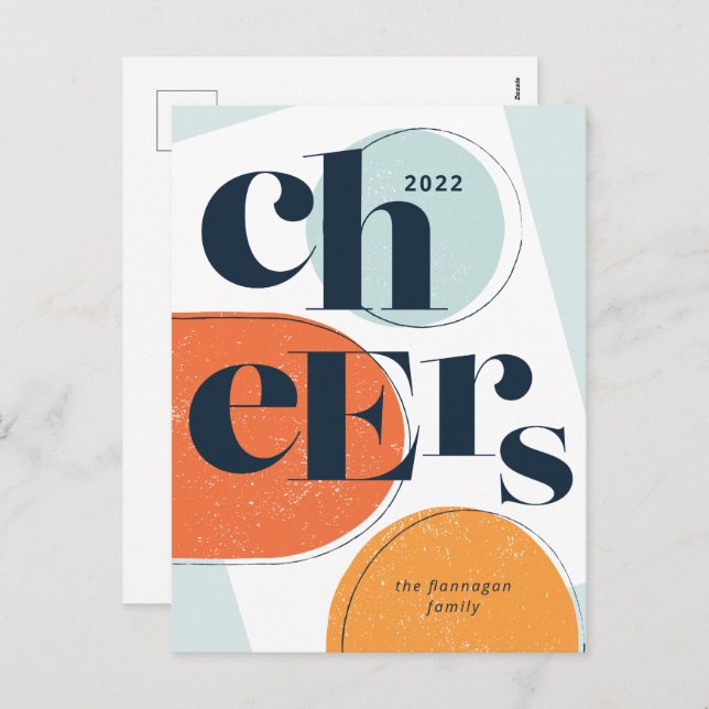 Orange för nyårsprogrammet för Abstrakt Helg Vykort (Fram/baksida)