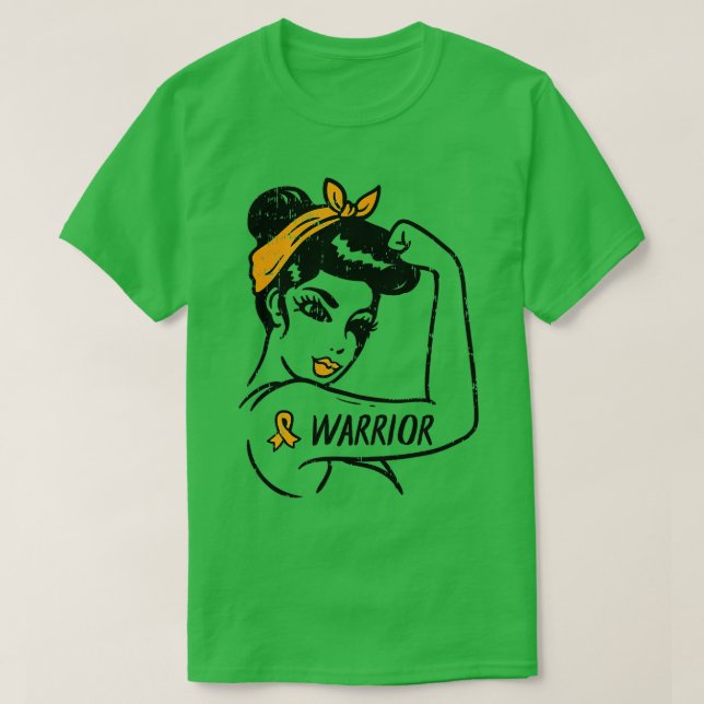 Orange för obruten Warrior Ribbon Leukemi T Shirt (Design framsida)