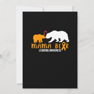 Orange för ökad medvetenhet om mamma Bear Leukemia Inbjudningar
