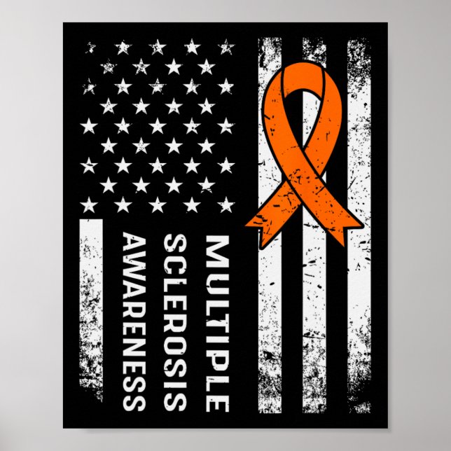 Orange för ökad medvetenhet om många Sclerosis Rib Poster (Framsidan)
