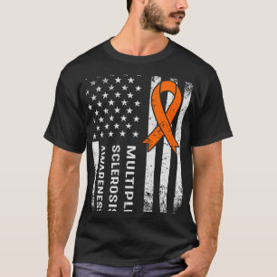 Orange för ökad medvetenhet om många Sclerosis Rib T Shirt