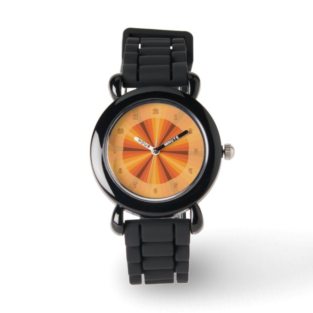 Orange för optisk Illusion Armbandsur (Framsida)
