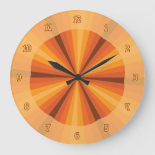Orange för optisk Illusion Stor Klocka