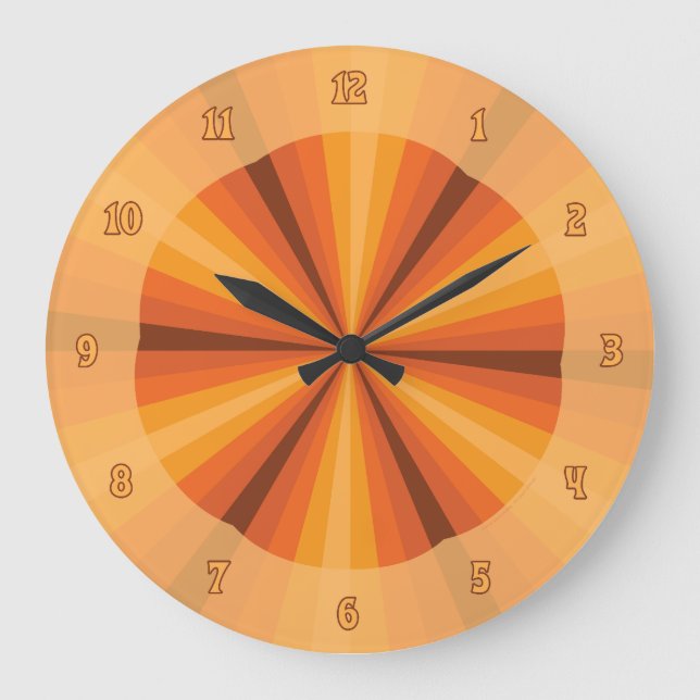 Orange för optisk Illusion Stor Klocka (Framsida)