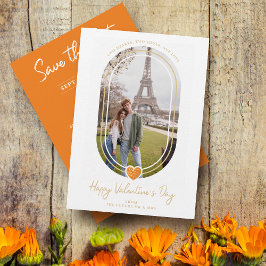 Orange för ovaleffekt Hjärtglad Alla hjärtans dag Spara Datumet