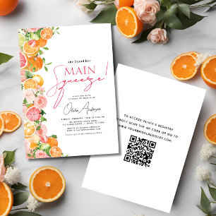 Orange för QR-kod för huvudsaklig Möhippa för citr Inbjudningar