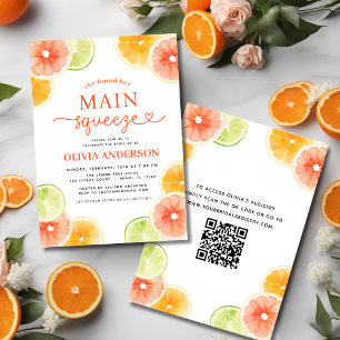 Orange för QR-kod för huvudsaklig Möhippa för citr Inbjudningar