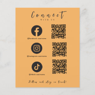 Orange för QR-Trendig för Facebook Instagram Tikto Flygblad