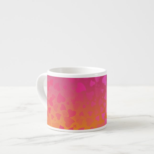 Orange för Rosa av fallande hjärtan Espressomugg (Framsida vänster)