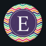 Orange för Rosa av Lila Grönt av  Magnet<br><div class="desc">Anpassa denna sjudande rosa,  lila,  orange,  turkos och grönt zig zag chevron mönster monogram med brev efter eget val.</div>