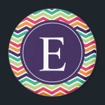 Orange för Rosa av Lila Grönt av  Magnet<br><div class="desc">Anpassa denna sjudande rosa,  lila,  orange,  turkos och grönt zig zag chevron mönster monogram med brev efter eget val.</div>