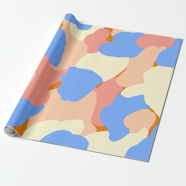 Orange för Rosa av modern fetstilt Abstrakt, blå G Presentpapper (Utrullad)