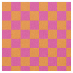 Orange för Rosa av moderna geometriska kvadrater - Tyg